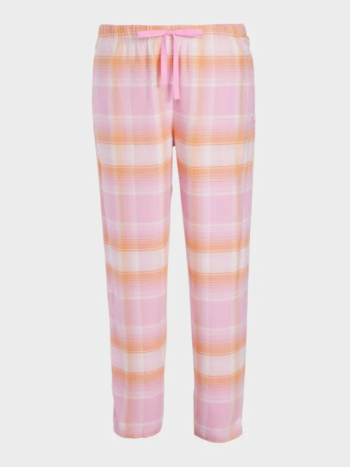 Women PA Plus Pink and Orange Check Viscose Flannelette Classic Pj Pant Multi Peter Alexander Pants