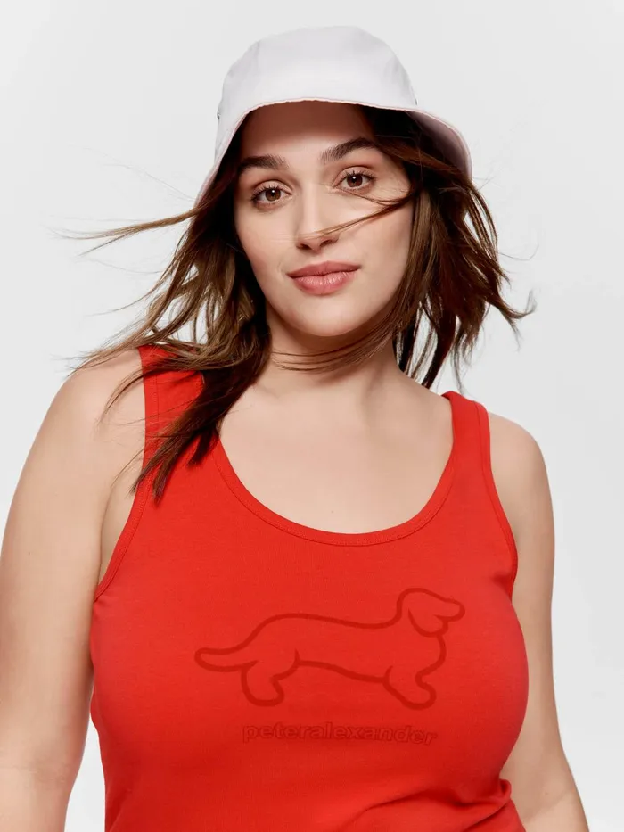 Women PA Plus Red Penny Tank Red Peter Alexander Classic Tops