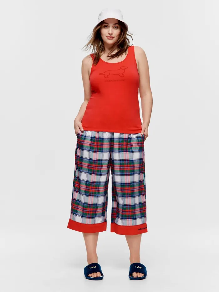 Women PA Plus Red Penny Tank Red Peter Alexander Classic Tops