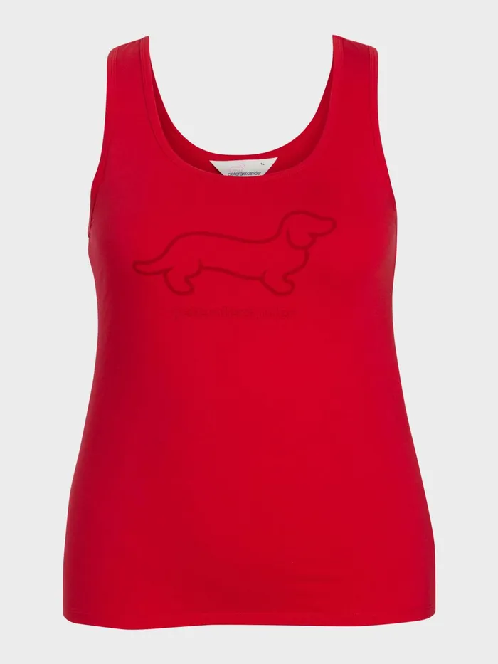 Women PA Plus Red Penny Tank Red Peter Alexander Classic Tops