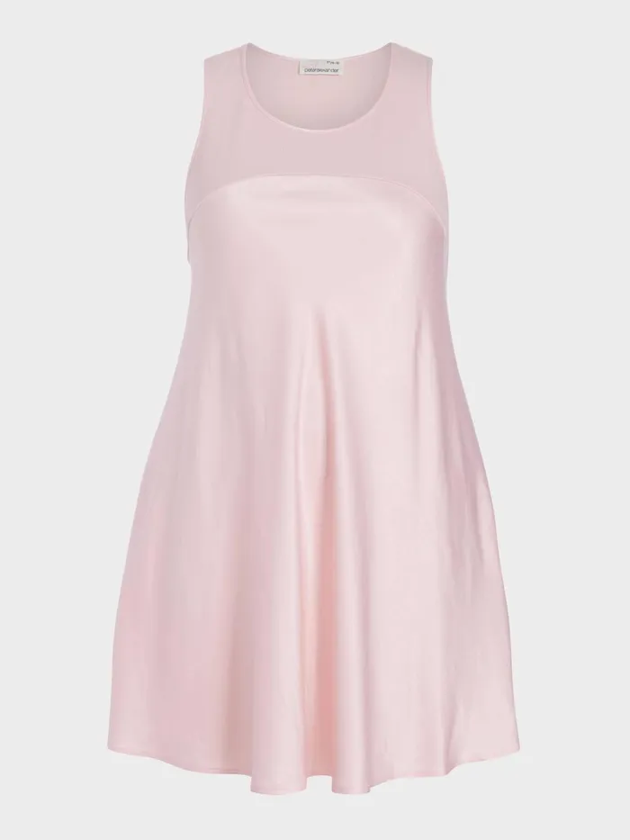 Women PA Plus Rib Trim Satin Nightie Pink Peter Alexander Nighties