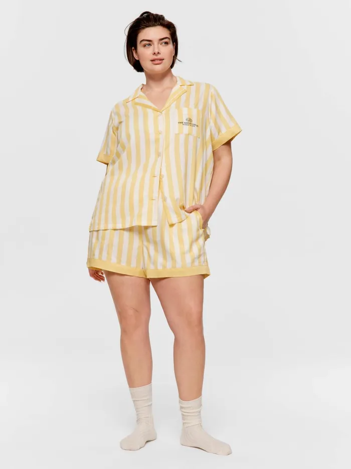 Women PA Plus The White Lotus Stripe Shortie Pj Set Multi Peter Alexander Sets and Onesies Women PA Plus The White Lotus Stripe Shortie Pj Set Multi Peter Alexander Sets and Onesies