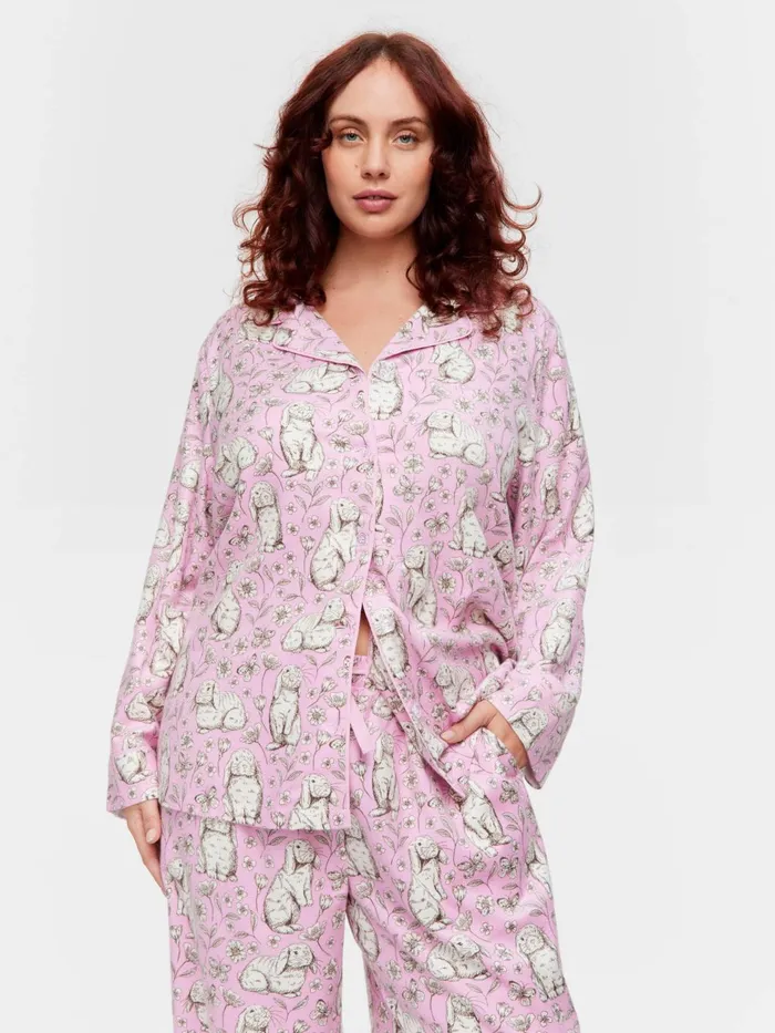 Women PA Plus Toile Bunny Bamboo Flannelette Long Classic Pj Set Multi Peter Alexander Online Only Styles