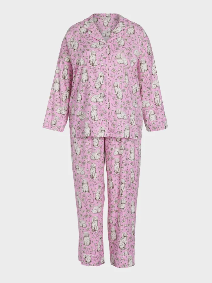 Women PA Plus Toile Bunny Bamboo Flannelette Long Classic Pj Set Multi Peter Alexander Online Only Styles