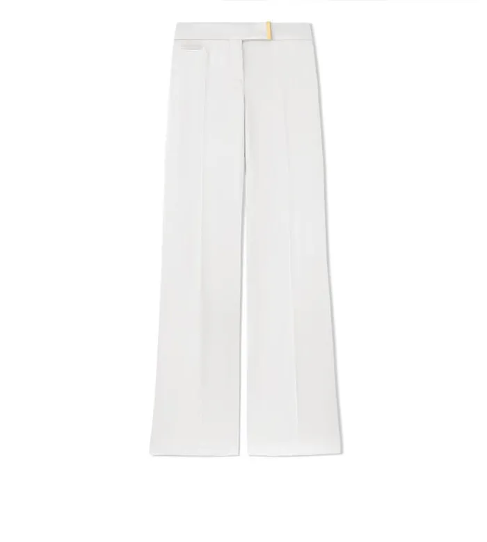 Women Pants and Shorts Tom Ford Fluid DoubleFaced Satin Wide Leg Pants Chalk