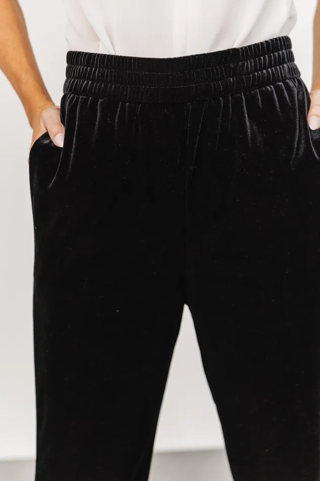 Women Pants Baltic Born Archie Velvet Jogger Pants Black