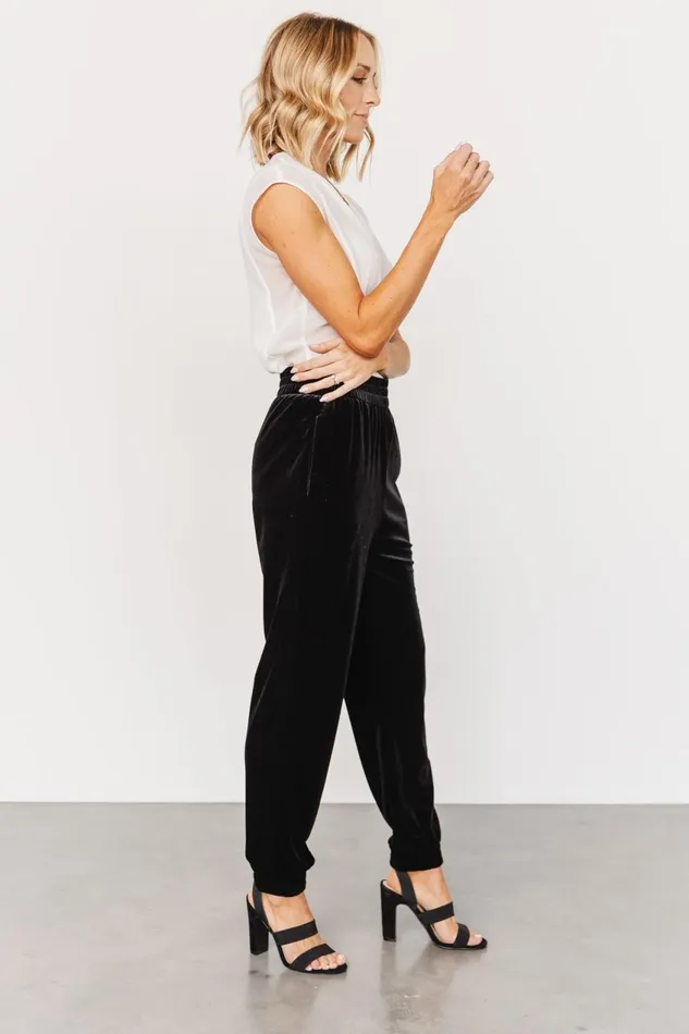 Women Pants Baltic Born Archie Velvet Jogger Pants Black