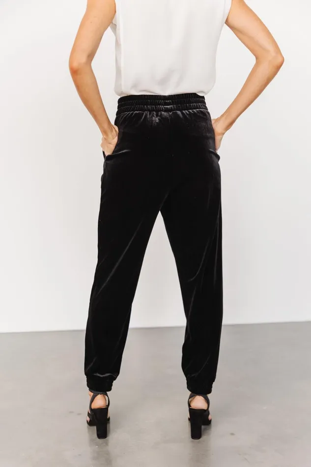 Women Pants Baltic Born Archie Velvet Jogger Pants Black