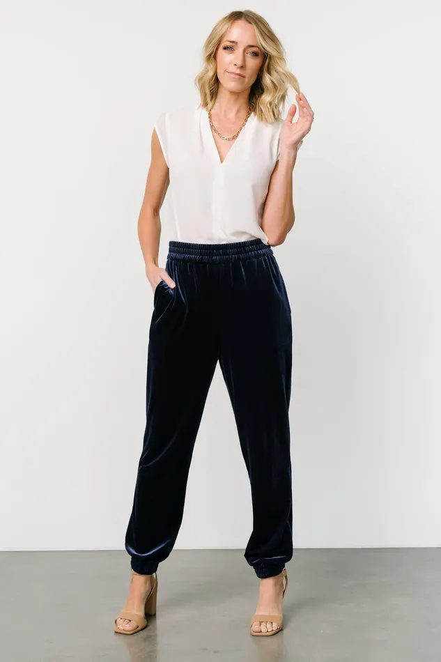 Women Pants Baltic Born Archie Velvet Jogger Pants Peacock
