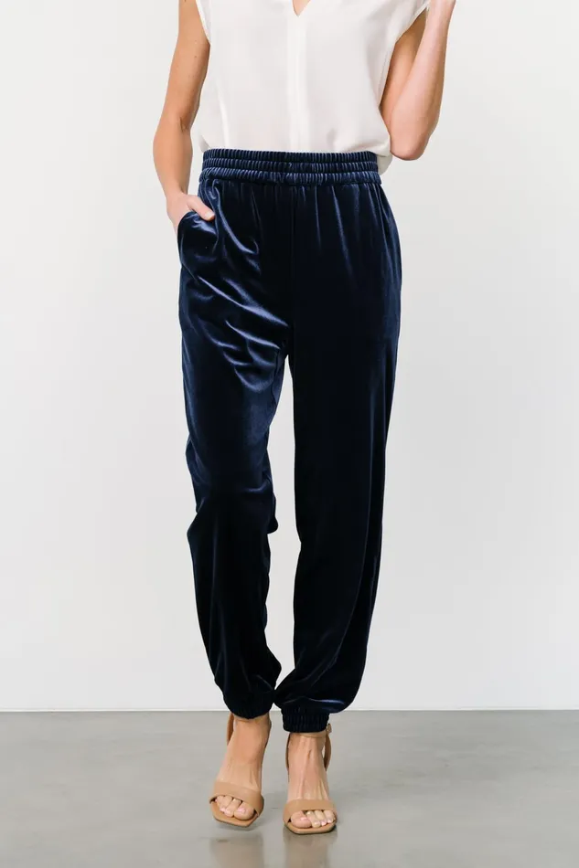 Women Pants Baltic Born Archie Velvet Jogger Pants Peacock