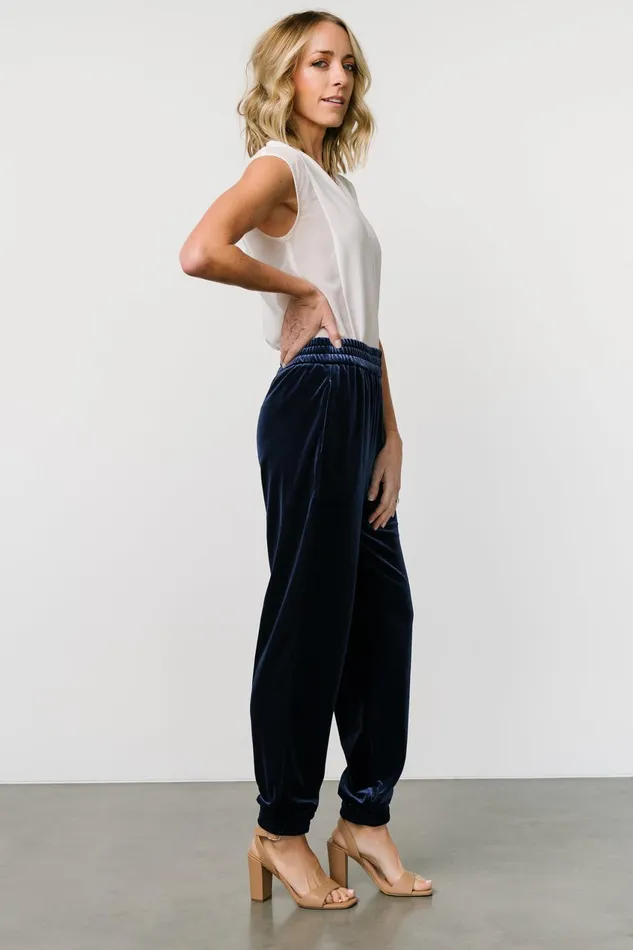 Women Pants Baltic Born Archie Velvet Jogger Pants Peacock