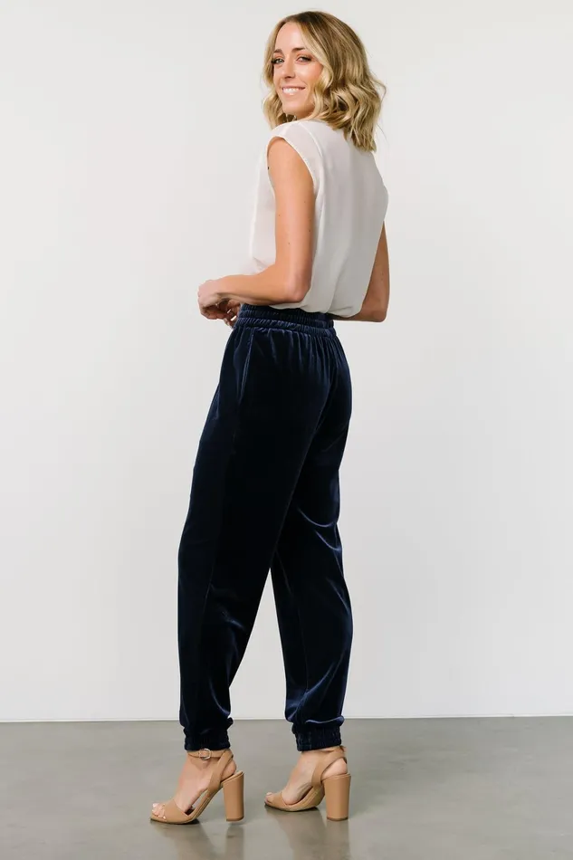 Women Pants Baltic Born Archie Velvet Jogger Pants Peacock