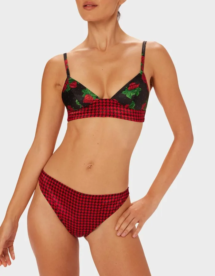Women PARADE LONGLINE BRALETTE PINK MULTI Betsey Johnson