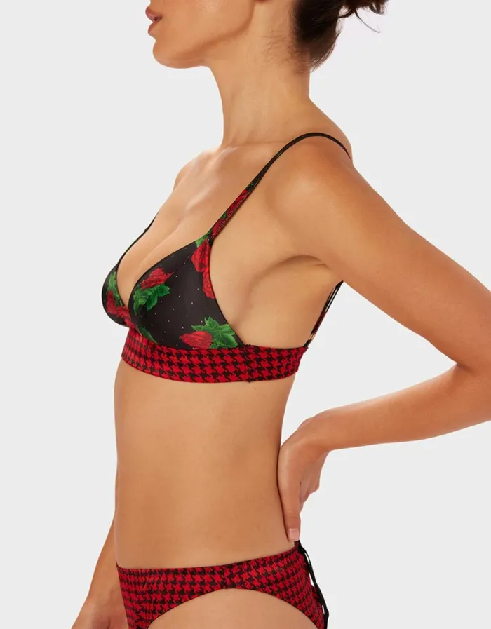 Women PARADE LONGLINE BRALETTE PINK MULTI Betsey Johnson
