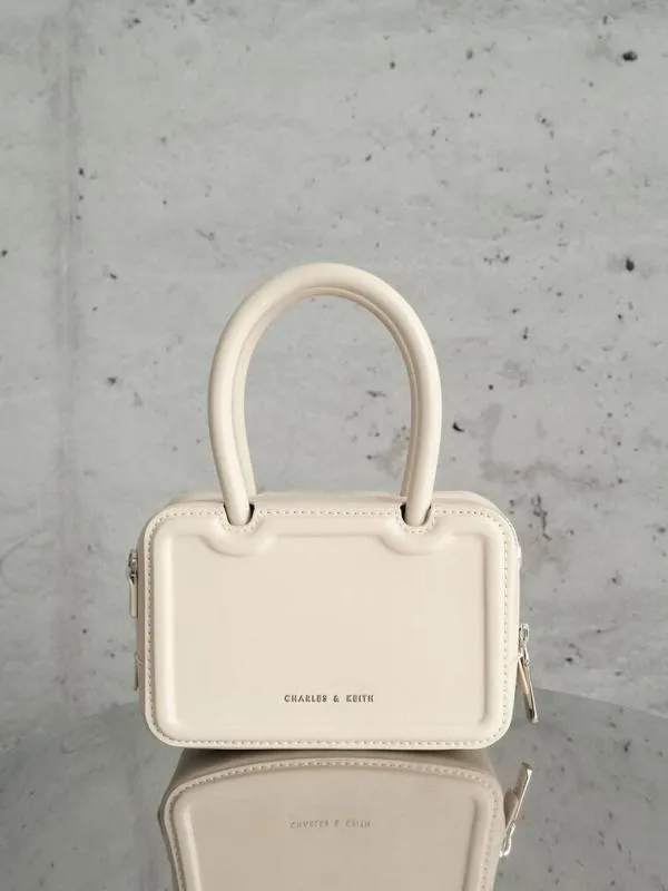 Women Perline Elongated Top Handle Bag 8211 Oat CHARLES and KEITH Top Handle Bags
