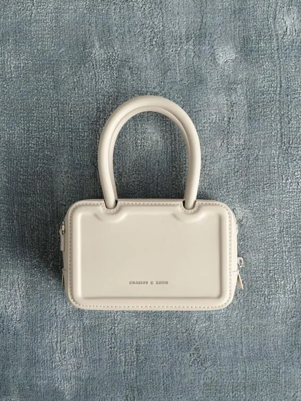 Women Perline Elongated Top Handle Bag 8211 Oat CHARLES and KEITH Top Handle Bags