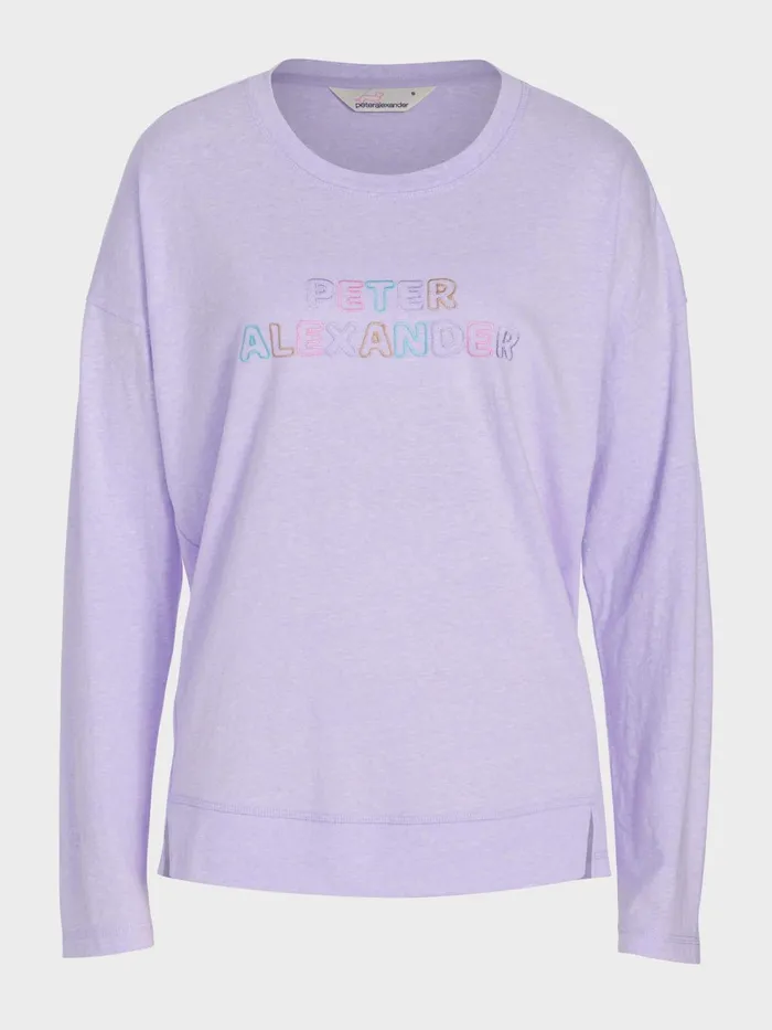 Women Peter Alexander Lilac Logo Long Sleeve Top Lilac Peter Alexander Tops
