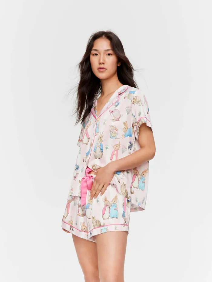 Women Peter Rabbit Satin Shortie Pj Set Multi Peter Alexander Sets and Onesies Women Peter Rabbit Satin Shortie Pj Set Multi Peter Alexander Sets and Onesies