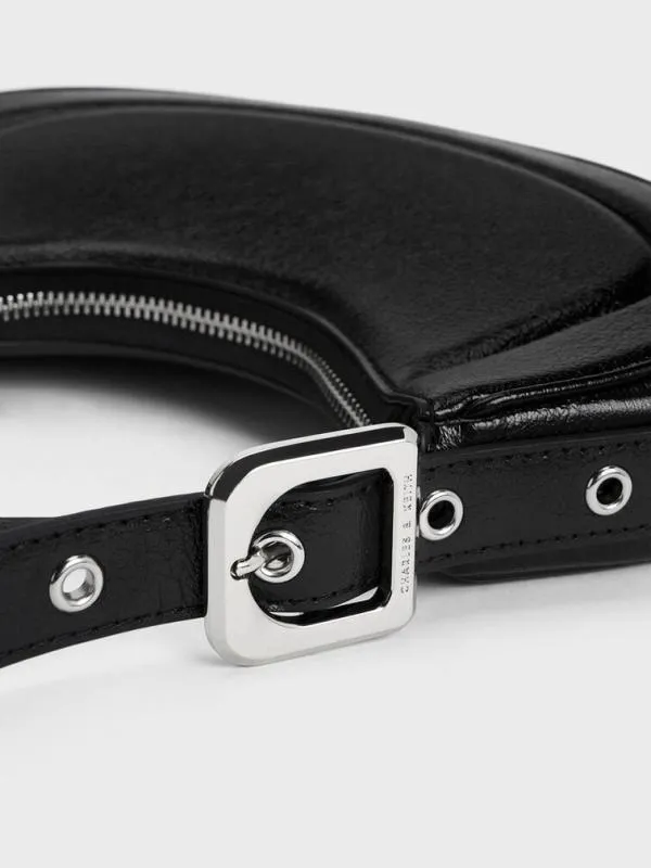 Women Petra Curved Shoulder Bag 8211 Noir CHARLES and KEITH Shoulder Bags