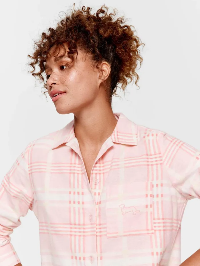 Women Pink Check Flannelette Nightshirt Multi Peter Alexander Nighties