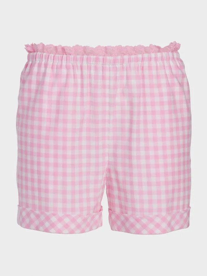 Women Pink Gingham Check Mid Short Multi Peter Alexander Shorts
