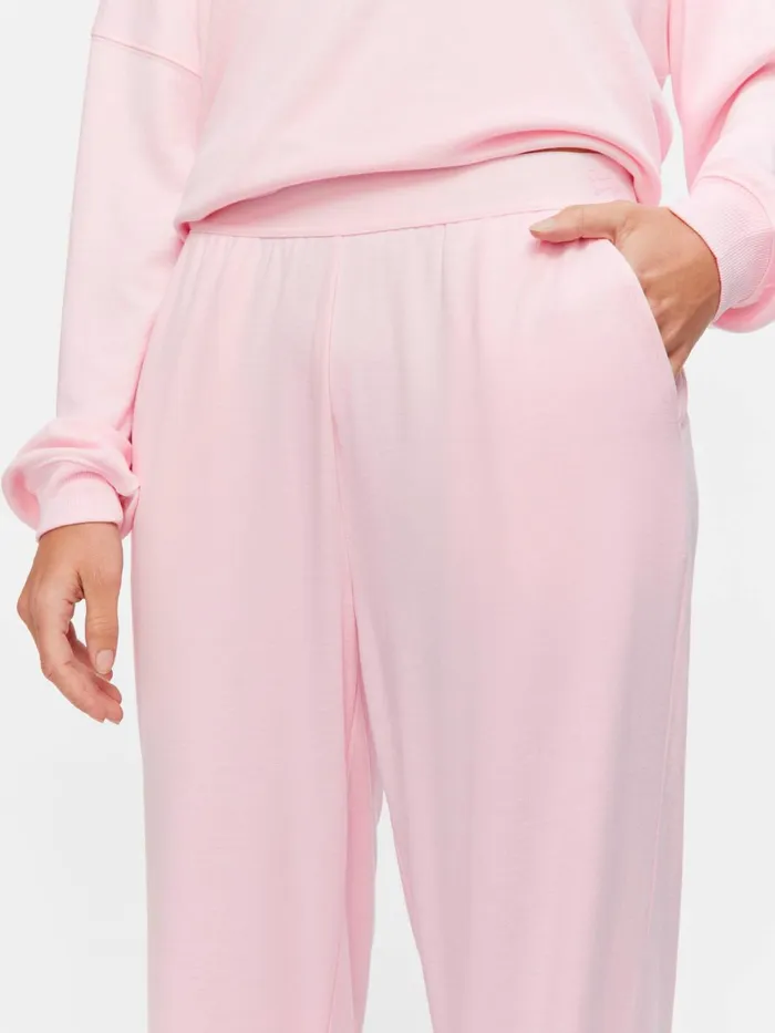 Women Pink Logo Straight Leg Pj Pant Pale Pink Peter Alexander Lounge