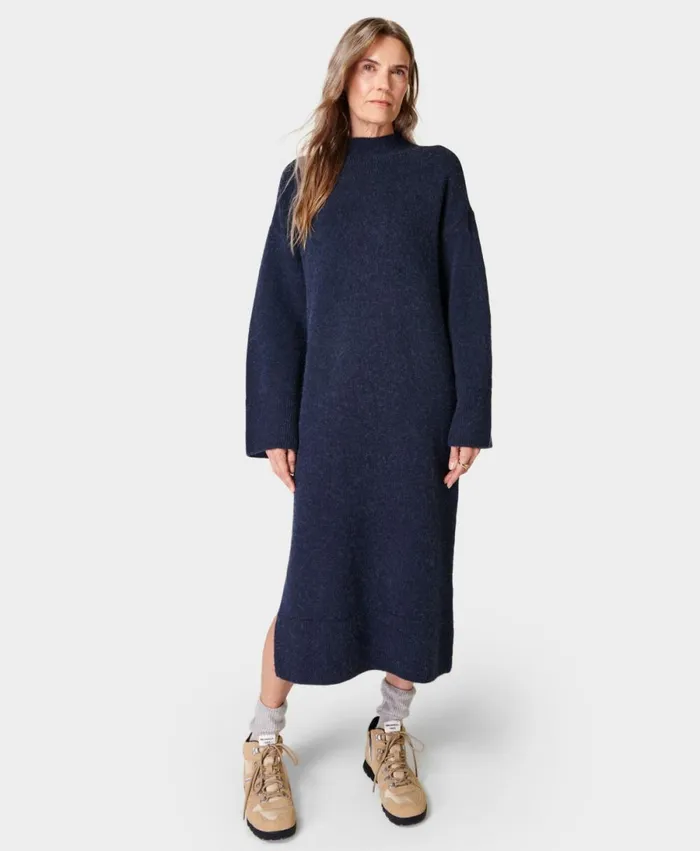 Women Pinnacle Wool Dress Navy Blue Sweaty Betty Dresses and Jumpsuits