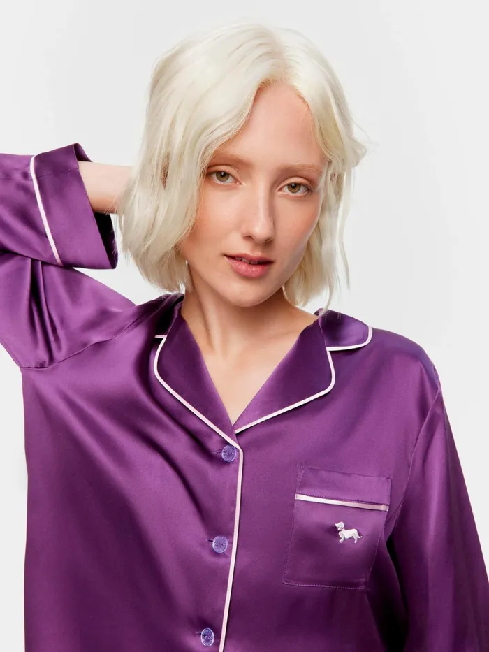 Women Plum Mulberry Silk Long Pj Set Multi Peter Alexander Silk
