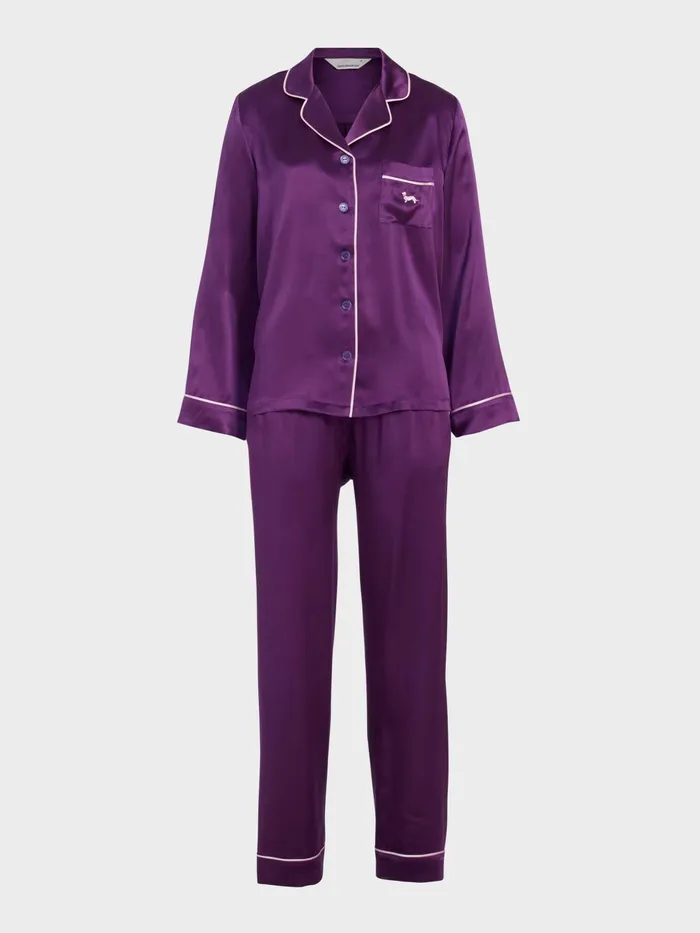 Women Plum Mulberry Silk Long Pj Set Multi Peter Alexander Silk