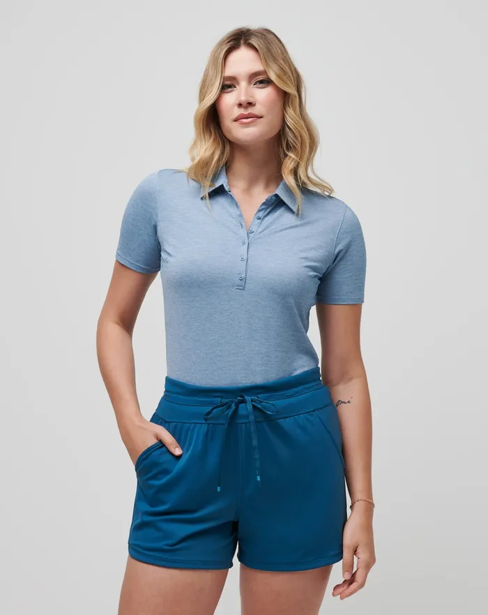 Women Polos TravisMathew FEATHERWEIGHT ACTIVE POLO Heather Midnight