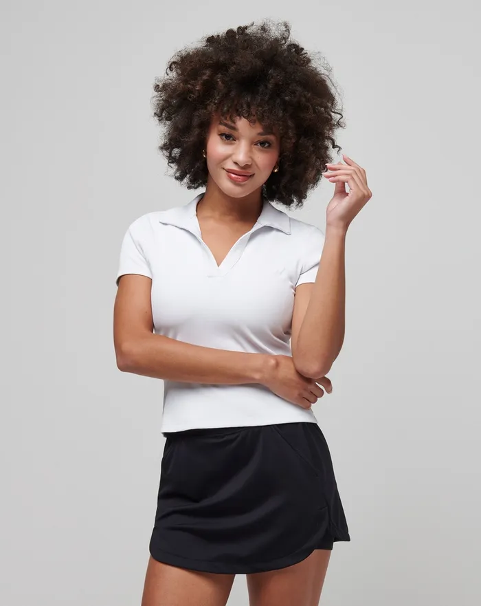 Women Polos TravisMathew MOVEKNIT VNECK POLO White