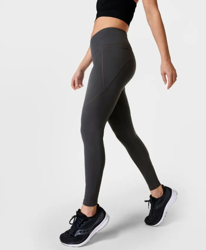 Women Power Gym Leggings Slate Grey Sweaty Betty Pocketed