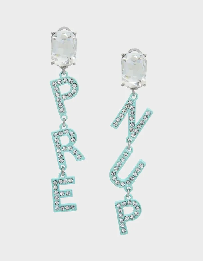 Women PRENUP LINEAR EARRINGS CRYSTAL Betsey Johnson
