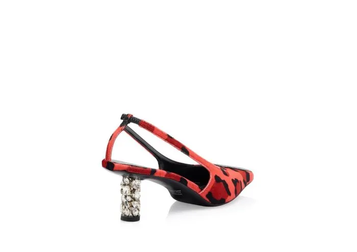 Women Pumps Tom Ford Bejewelled Velvet Slingback Candy Redblack Crystal Women Pumps Tom Ford Bejewelled Velvet Slingback Candy Redblack Crystal