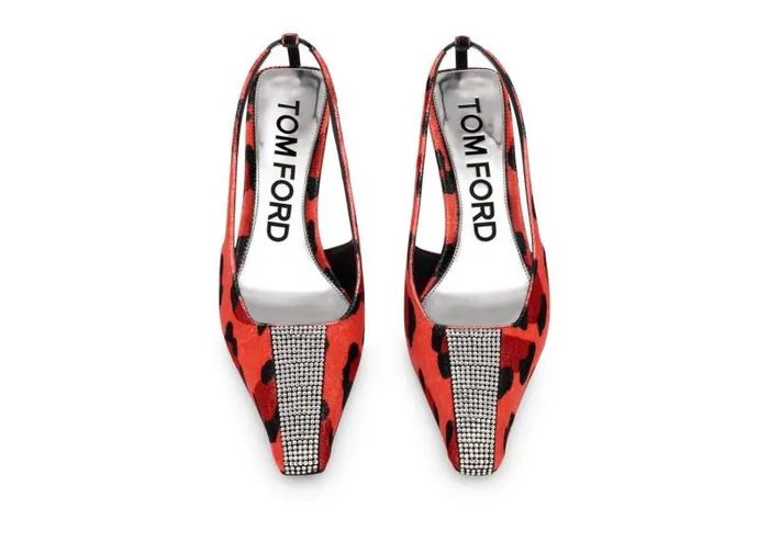 Women Pumps Tom Ford Bejewelled Velvet Slingback Candy Redblack Crystal Women Pumps Tom Ford Bejewelled Velvet Slingback Candy Redblack Crystal