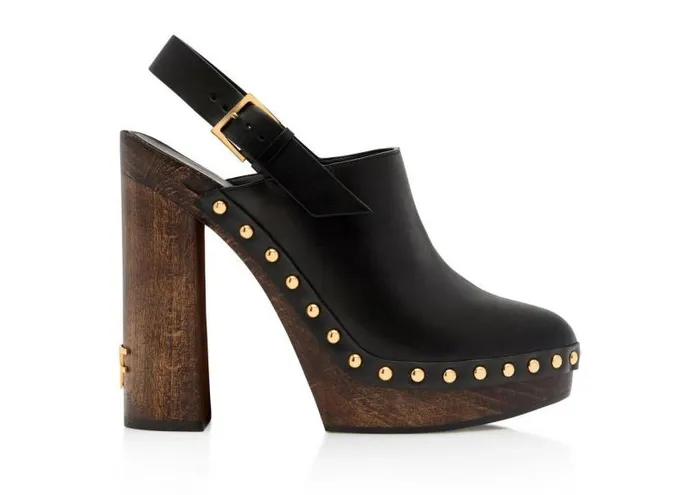 Women Pumps Tom Ford Leather Tf Clog Black