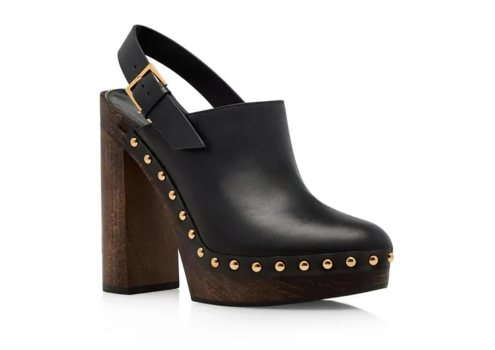 Women Pumps Tom Ford Leather Tf Clog Black