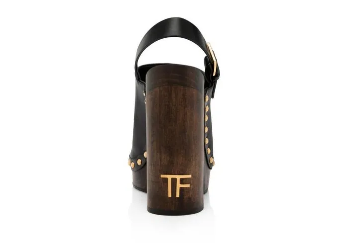 Women Pumps Tom Ford Leather Tf Clog Black