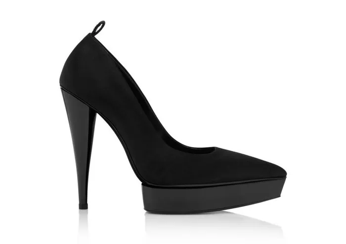 Women Pumps Tom Ford Satin Cone Heel Pump Black