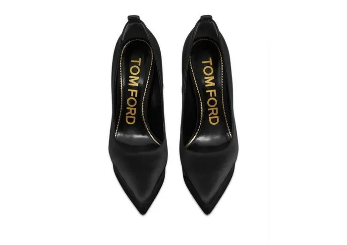 Women Pumps Tom Ford Satin Cone Heel Pump Black