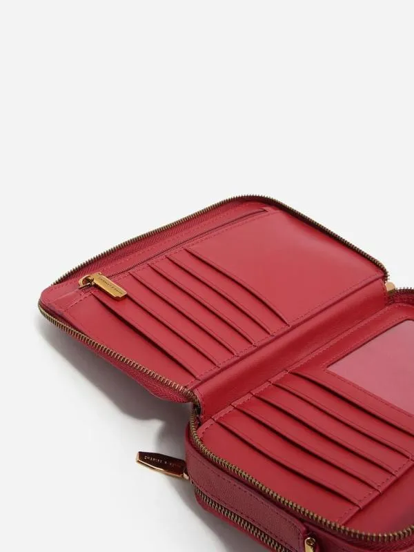 Women Quilted Boxy Long Wallet 8211 Red CHARLES and KEITH Long Wallets