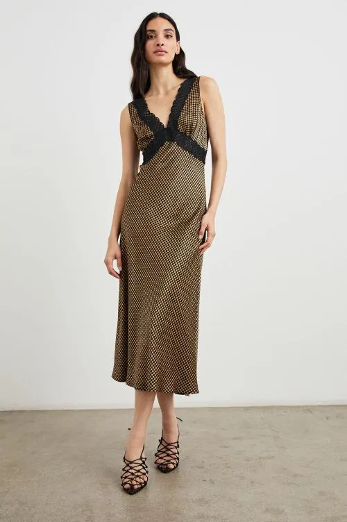 Women Rails Dresses and Rompers Simona Dress Gold Houndstooth Women Rails Dresses and Rompers Simona Dress Gold Houndstooth