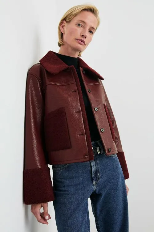 Women Rails Jackets and Coats Dria Jacket Maroon Shearling