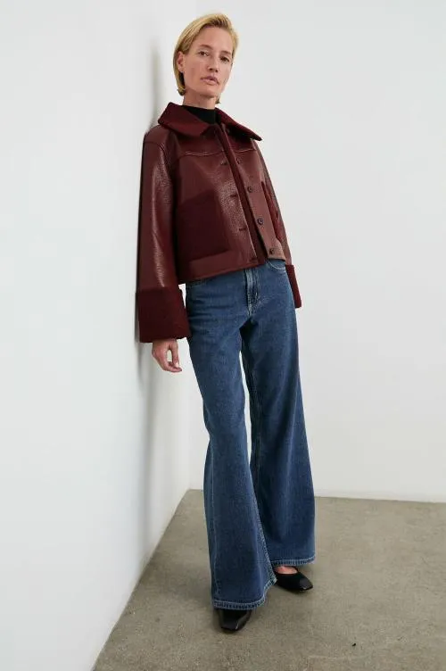 Women Rails Jackets and Coats Dria Jacket Maroon Shearling Women Rails Jackets and Coats Dria Jacket Maroon Shearling
