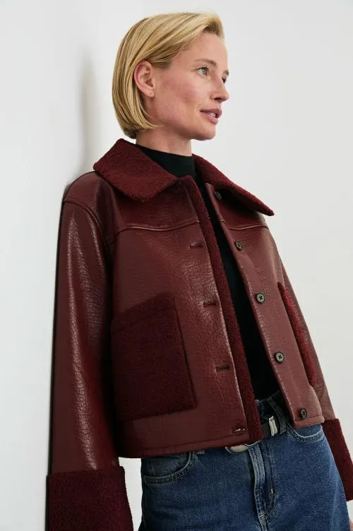 Women Rails Jackets and Coats Dria Jacket Maroon Shearling Women Rails Jackets and Coats Dria Jacket Maroon Shearling