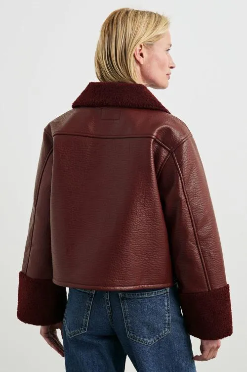 Women Rails Jackets and Coats Dria Jacket Maroon Shearling Women Rails Jackets and Coats Dria Jacket Maroon Shearling