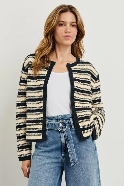 Women Rails Jackets and Coats Nelly Cardigan Navy Oat Stripe