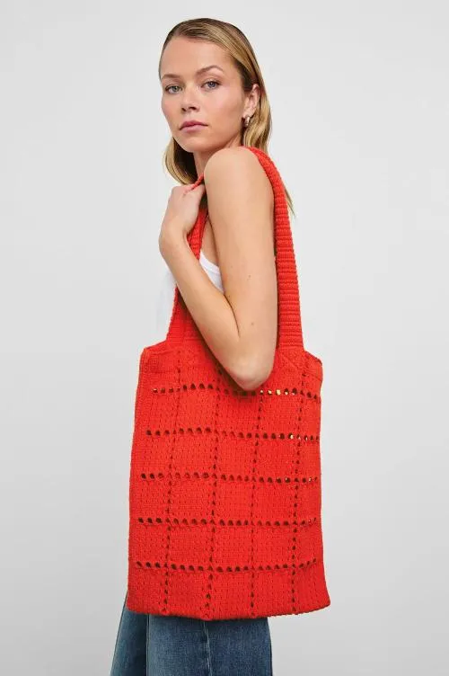 Women Rails Shoes and Accessories Crochet Tote Cherry