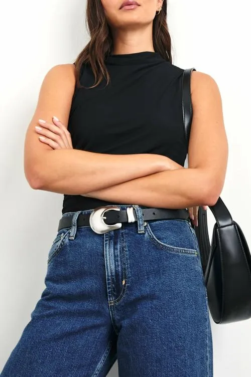 Women Rails Shoes and Accessories Rodeo Belt Black Silver Women Rails Shoes and Accessories Rodeo Belt Black Silver