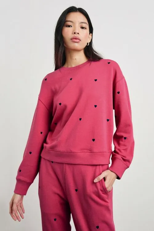 Women Rails Sleepwear and Lounge Ramona Sweatshirt Pink Midnight Hearts